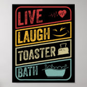 Retro Live Lagh Toaster Bath Skeletto Funny Hallo Poster (Vorne)