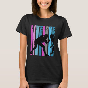 Retro Live Love Wrestling Silhouette Farben Vintag T-Shirt