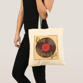 Retro Live Music Vinyl Record Tote Bag Tragetasche (Vorderseite (Produkt))