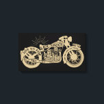 Retro Live to Ride Vintages Motorrad mit Text Leinwanddruck<br><div class="desc">Coole gedehnte Leinwand für Biker mit einem Vintagen Retro-Motorrad mit schwarzem Festtext auf schwarzem Hintergrund - Live to Ride, Ride to Live, Liebe the Journey, Ride On & On, Life ist zu kurz für den Verkehr, Route 66, No Guts, No Glory, Free as a Bird mit einer goldenen Sternexplosion /...</div>