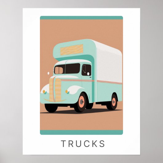 Retro-LKW-Druck in Pastellfarben | Transport Poster (Vorne)