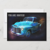 Retro LKW ist aus dieser Welt heraus Einladung (Vorderseite)