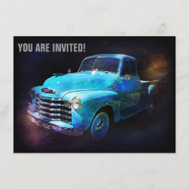 Retro LKW ist aus dieser Welt heraus Einladung