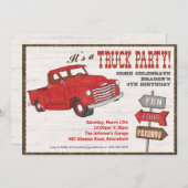 Retro LKW-Party Einladung (Vorne/Hinten)