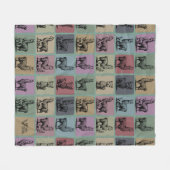 Retro Llama Blanket Gemütlich Alpaca Tier für Gesc Fleecedecke (Vorderseite (Horizontal))