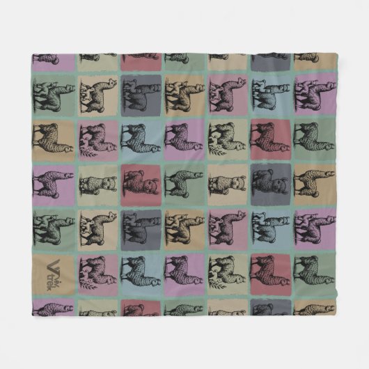 Retro Llama Blanket Gemütlich Alpaca Tier für Gesc Fleecedecke (Vorderseite (Horizontal))
