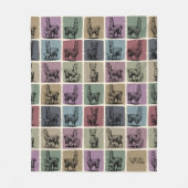 Retro Llama Blanket Gemütlich Alpaca Tier für Gesc Fleecedecke (Vorderseite)