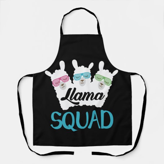 Retro Llama Niedlich Llama Squad der 80er Jahre Schürze (Vorderseite)