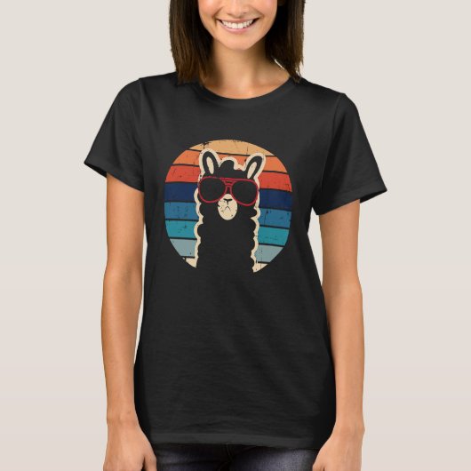 Retro Llama T-Shirt (Vorderseite)