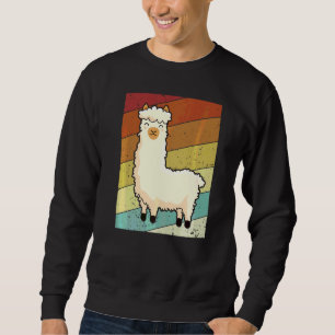 Retro Llama Vicuna Guanaco Züchter Alpaca Sweatshirt