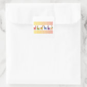Retro Llamas Quadratischer Aufkleber (Tasche)