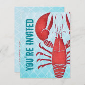 Retro Lobster Postcard Einladung (Vorne/Hinten)