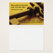 Retro Locksmith Theme Business Cards (Vorne & Hinten)