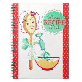 Retro-Löffel Backgirl Kochbuch Rezept Notebook Notizblock