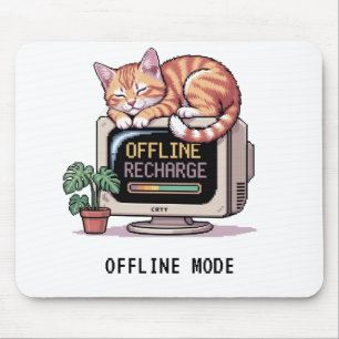 Retro Lofi PixelArt Schlafende Katze Mauspad