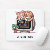 Retro Lofi PixelArt Sleeping Cat Offline Mouse Pad Mousepad (Mit Mouse)