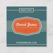 Retro Logo-Art-Quadrat-Form-Geschäfts-Karte Quadratische Visitenkarte (Vorderseite)