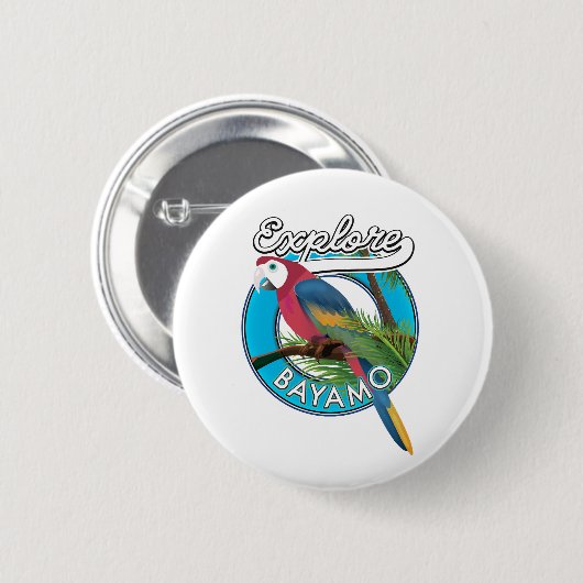 Retro-Logo auf Hawaii entdecken Button (Vorne & Hinten)