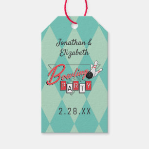 Retro Logo-Bowlings-Party Geschenkanhänger