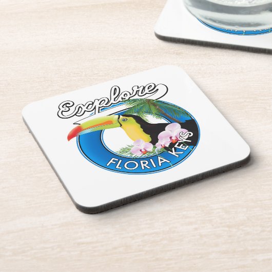 Retro-Logo der Florida Keys Getränkeuntersetzer (Linke Seite)