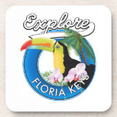 Retro-Logo der Florida Keys Getränkeuntersetzer (Vorderseite)