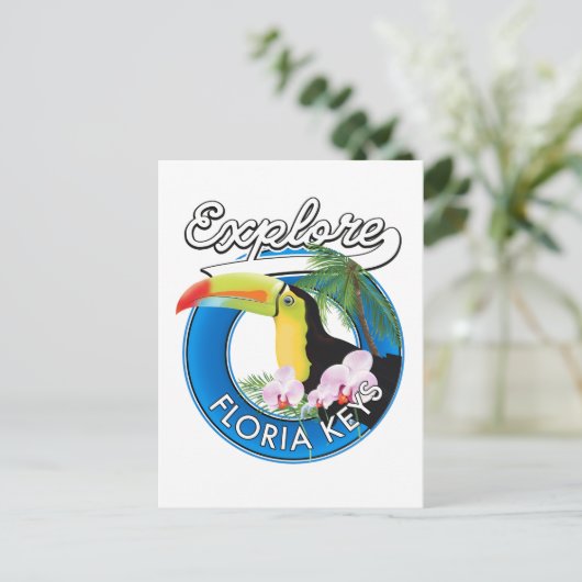 Retro-Logo der Florida Keys Postkarte (Stehend Vorderseite)