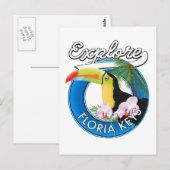 Retro-Logo der Florida Keys Postkarte (Vorne/Hinten)