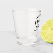 Retro-Logo der Whiskey-Lane Schnapsglas (Links)