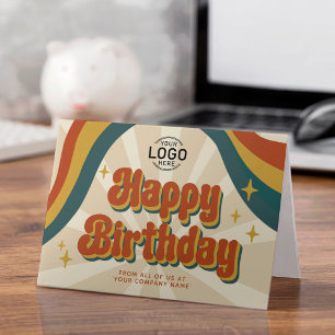 Retro-Logo für Unternehmen - Frohen Geburtstag Karte