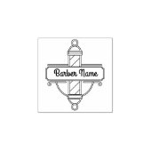 Retro Logo Pole Barbershop Gummistempel (Prägung)