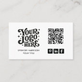 Retro-Logo QR-Code Visitenkarte (Vorderseite)