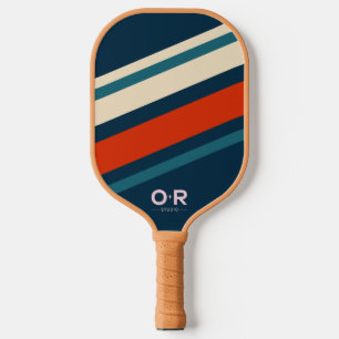 Retro-Logo Rot Weiß und Blau Pickleball Schläger
