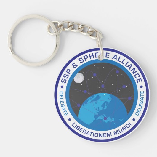 Retro Logo-Rundschreiben-Schlüsselanhänger Schlüsselanhänger (Vorderseite)