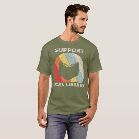 RETRO Lokalträger Library Book Lover Gift T-Shirt (Vorne ganz)