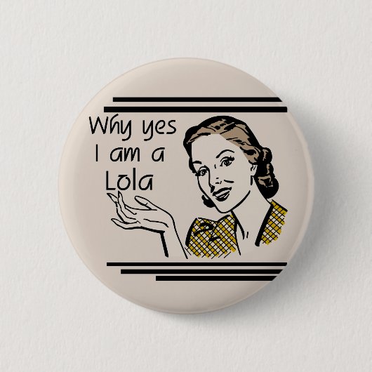 Retro Lola T-Shirts und Geschenke Button (Vorderseite)