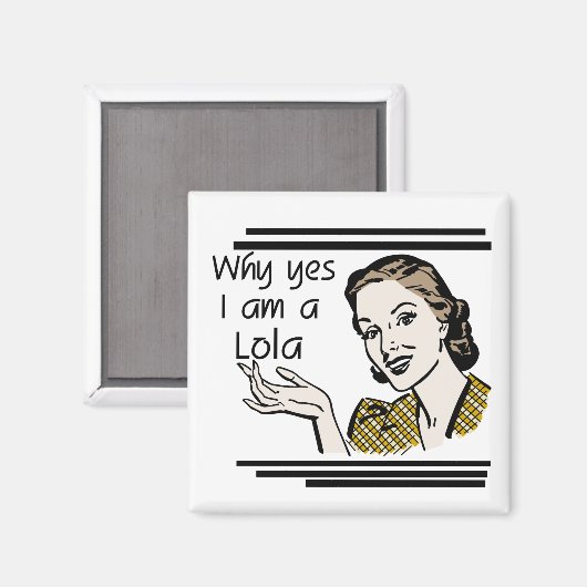 Retro Lola T-Shirts und Geschenke Magnet (Vorderseite/Rückseite)
