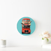 Retro London Bus Clock Runde Wanduhr (Zuhause)