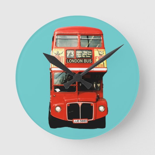 Retro London Bus Clock Runde Wanduhr (Vorderseite)