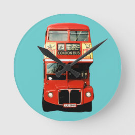 Retro London Bus Clock Runde Wanduhr