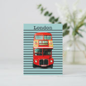 Retro London Bus Peppermint Postkarte (Stehend Vorderseite)