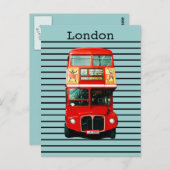 Retro London Bus Peppermint Postkarte (Vorne/Hinten)