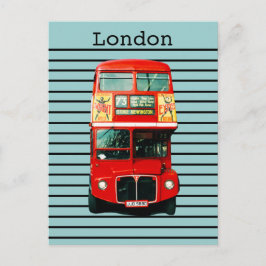 Retro London Bus Peppermint Postkarte