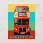 Retro London Bus Postkarte (Vorderseite)