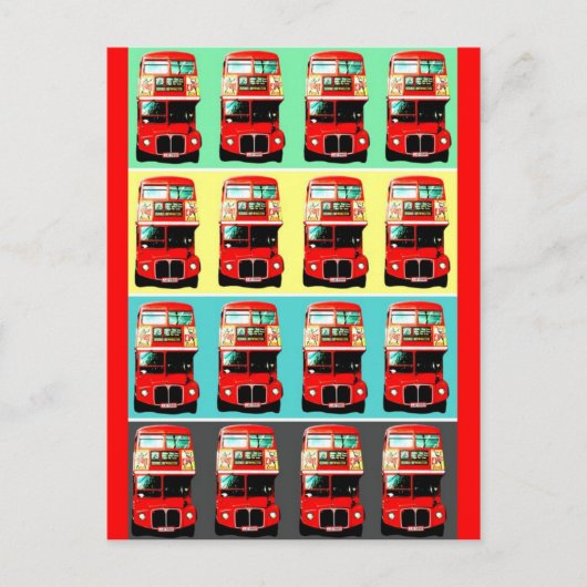 Retro London Bus Postkarte -3 (Vorderseite)