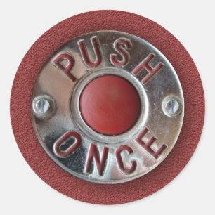 Retro London Bus "Push Once" Stopp Request Runder Aufkleber