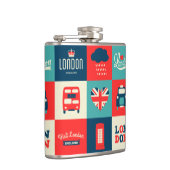 Retro London Collage Flask Flachmann (Rechts)