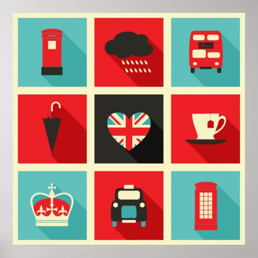 Retro London Collage Poster (Vorne)