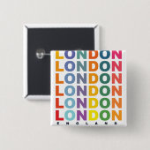 Retro London England Poster Button (Vorne & Hinten)