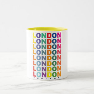 Retro London England Poster Zweifarbige Tasse