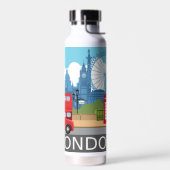 Retro London skyline Landmarks Trinkflasche (Links)
